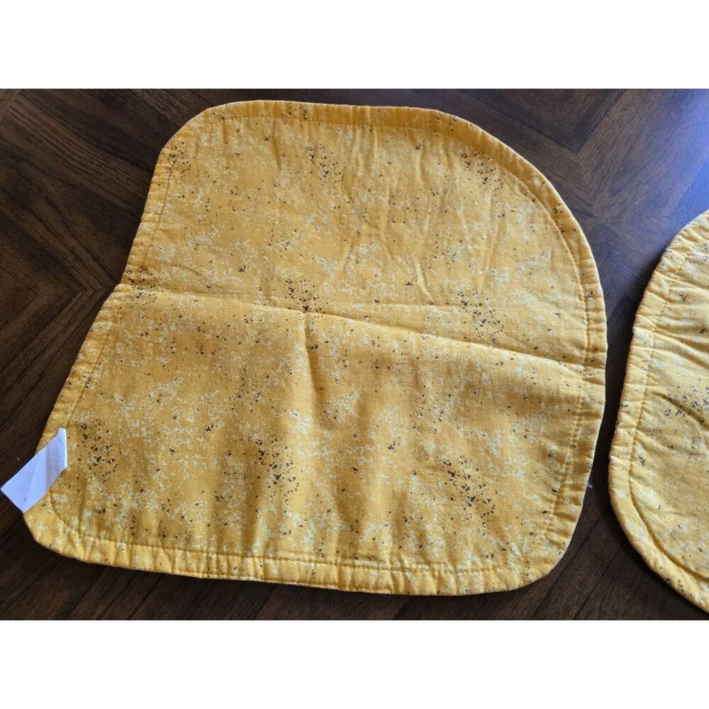 Vintage Thanksgiving Turkey Quilted Placemats Set of 2 Primitive Country Fall